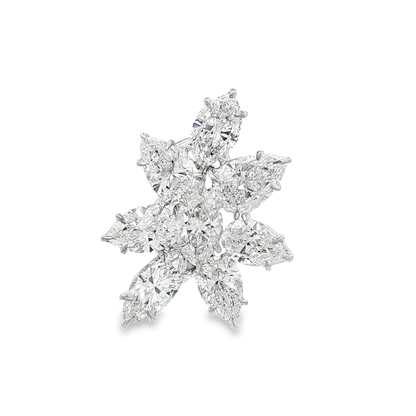 King Jewelers Platinum Pear and Marquise 17.17ct Diamond Stud Earrings