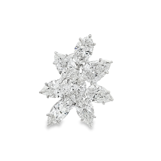 King Jewelers Platinum Pear and Marquise 17.17ct Diamond Stud Earrings