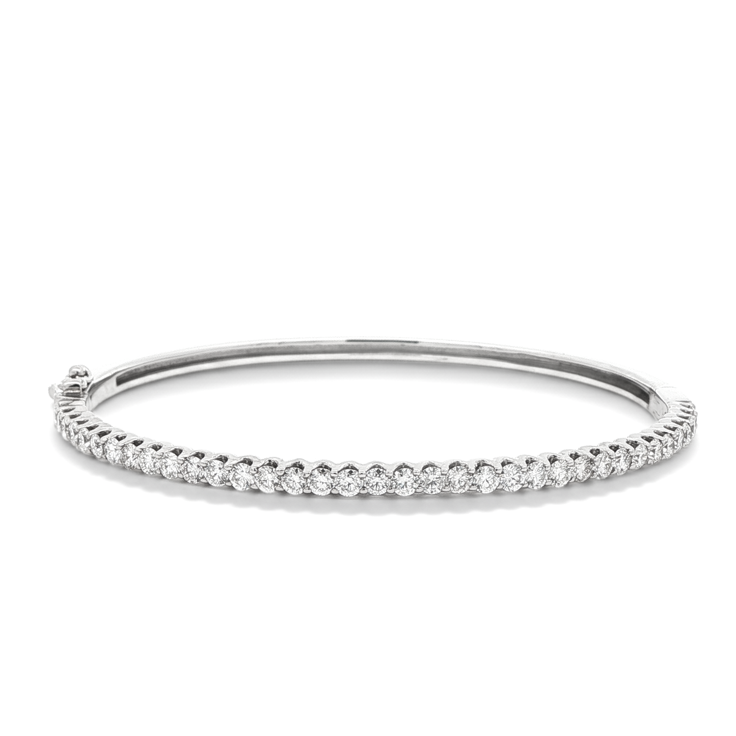 King Jewelers 2.04ct Diamond Bangle Bracelet 14K White Gold