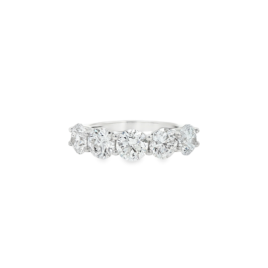 Ella Rose 3.49ct 5-Stone Lab-Grown Diamond Wedding Band 14K White Gold