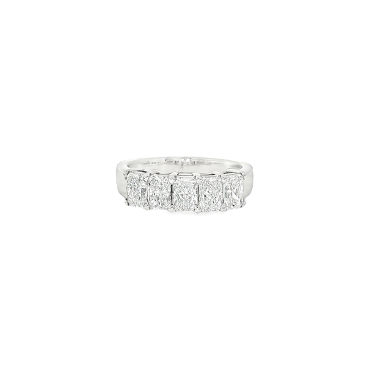 Ella Rose 5-Stone Radiant Cut 1.92ct Lab-Grown Diamond Wedding Band 14K White Gold