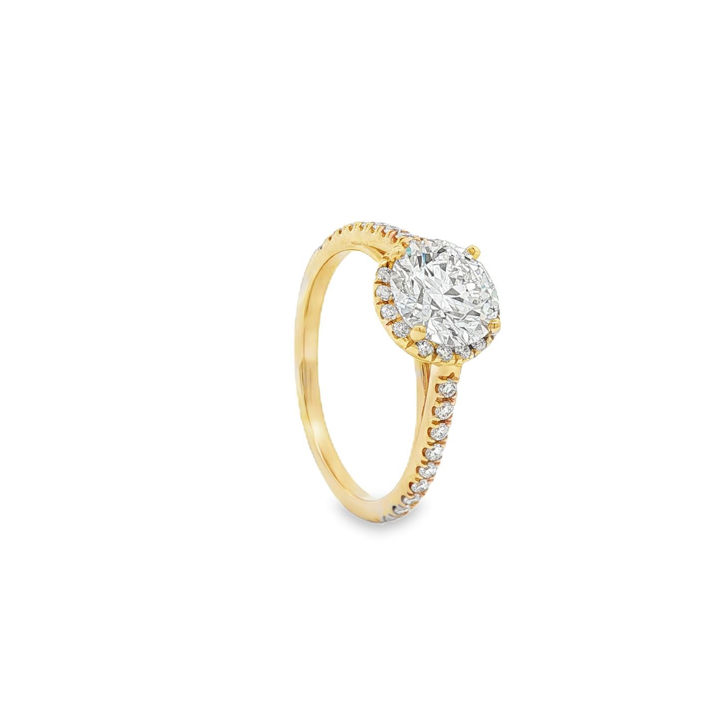 Ella Rose Classic Round 1.72ct Lab-Grown Diamond Engagement Ring 14K Yellow Gold