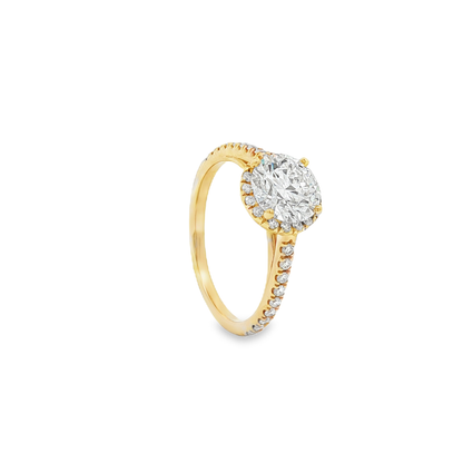 Ella Rose Classic Round 1.72ct Lab-Grown Diamond Engagement Ring 14K Yellow Gold