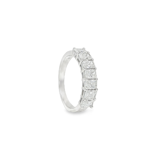 Ella Rose 7-Stone Radiant Cut 1.47ct Lab-Grown Diamond Wedding Band 14K White Gold