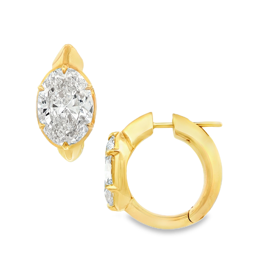 Ella Rose IGI Certified Oval Lab-Grown Diamond Huggie Hoop Earrings