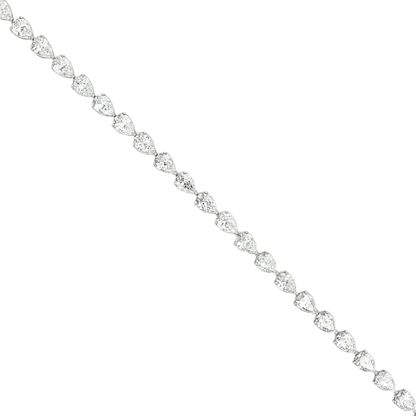 Ella Rose 9.02ct Pear Lab-Grown Diamond Tennis Bracelet 14K White Gold