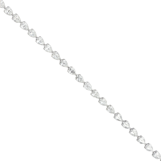 Ella Rose 9.02ct Pear Lab-Grown Diamond Tennis Bracelet 14K White Gold