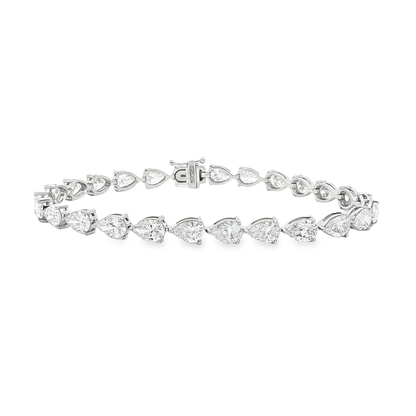 Ella Rose 9.02ct Pear Lab-Grown Diamond Tennis Bracelet 14K White Gold