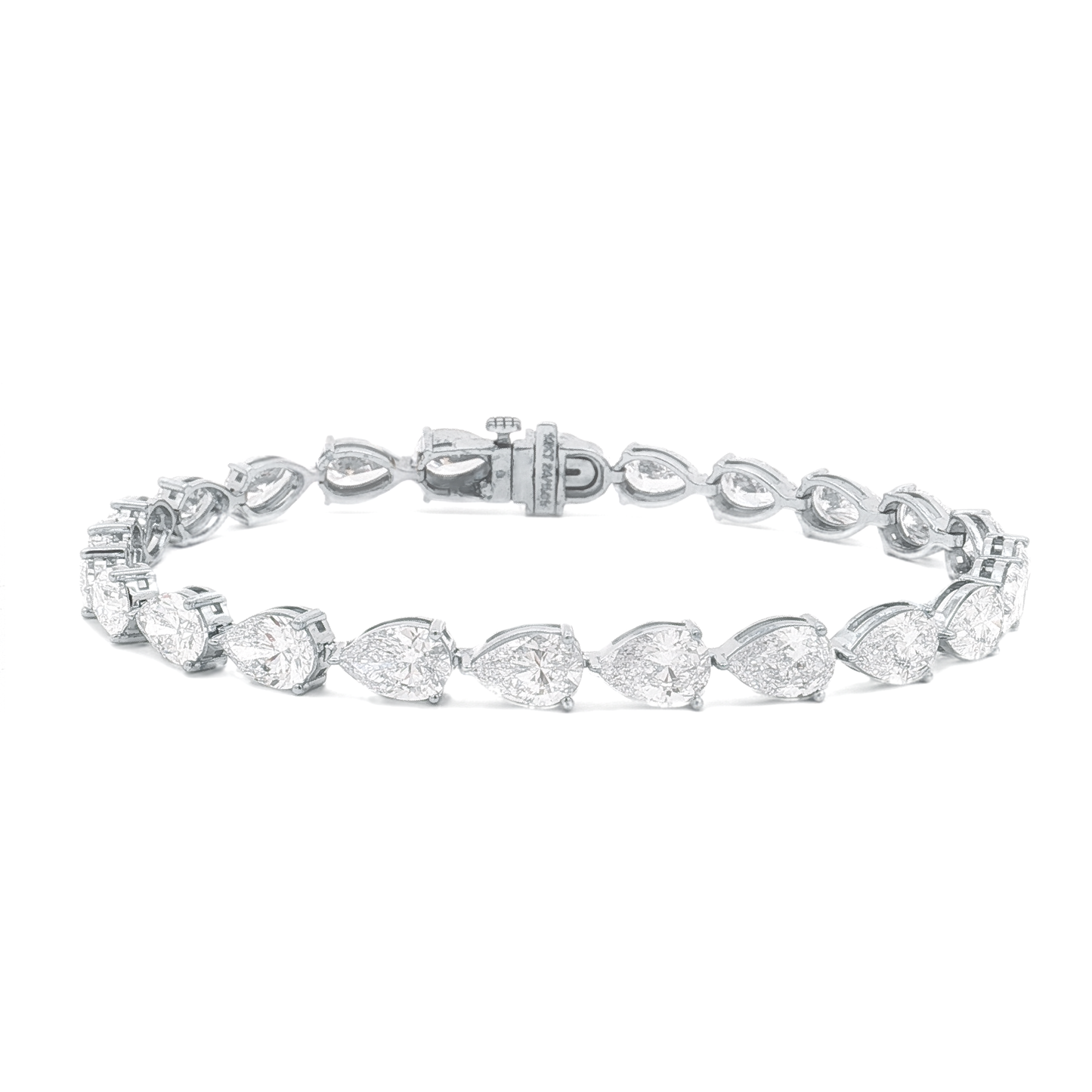 Ella Rose 11.14ct Pear Lab-Grown Diamond Tennis Bracelet 14K White Gold