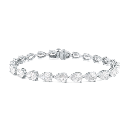 Ella Rose 11.14ct Pear Lab-Grown Diamond Tennis Bracelet 14K White Gold