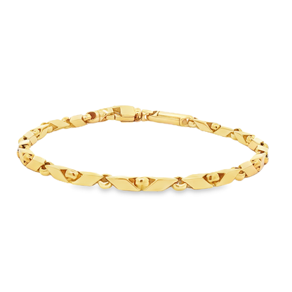 Antonio Papini Geometric Link Bracelet 18K Yellow Gold