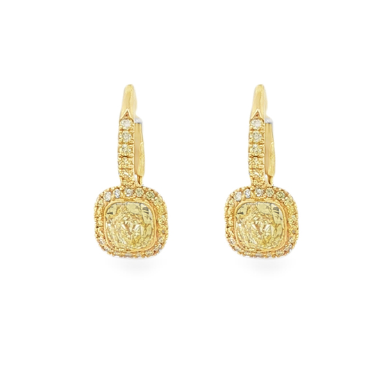 Kwiat 18K Yellow Gold Pave Fancy Yellow Diamond Earrings