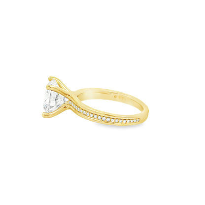 Sylvie 18K Yellow Gold Twisted Round Diamond Engagement Ring Mounting