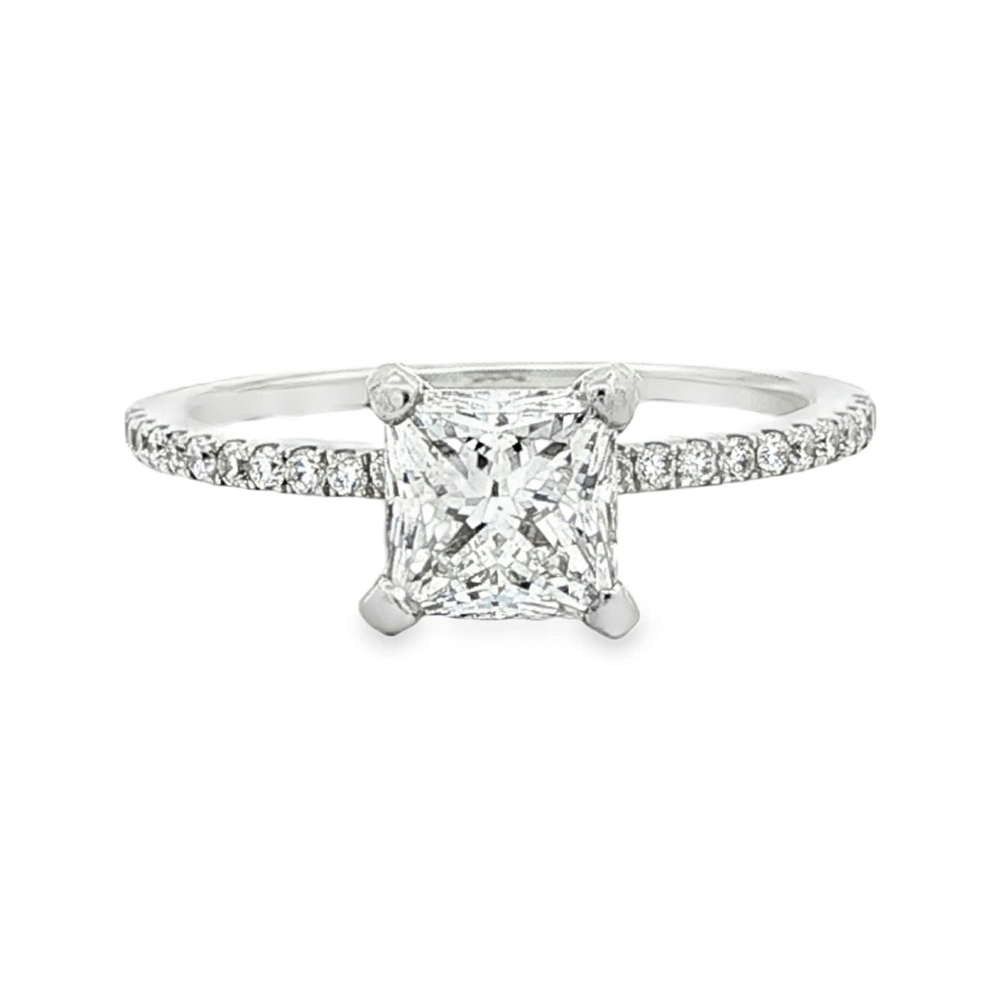 KJ5 18K White Gold 1.15ct GIA Certified Princess Cut Diamond Engagement Ring