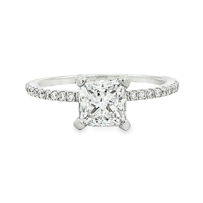 KJ5 18K White Gold 1.15ct GIA Certified Princess Cut Diamond Engagement Ring