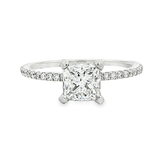 KJ5 18K White Gold 1.15ct GIA Certified Princess Cut Diamond Engagement Ring