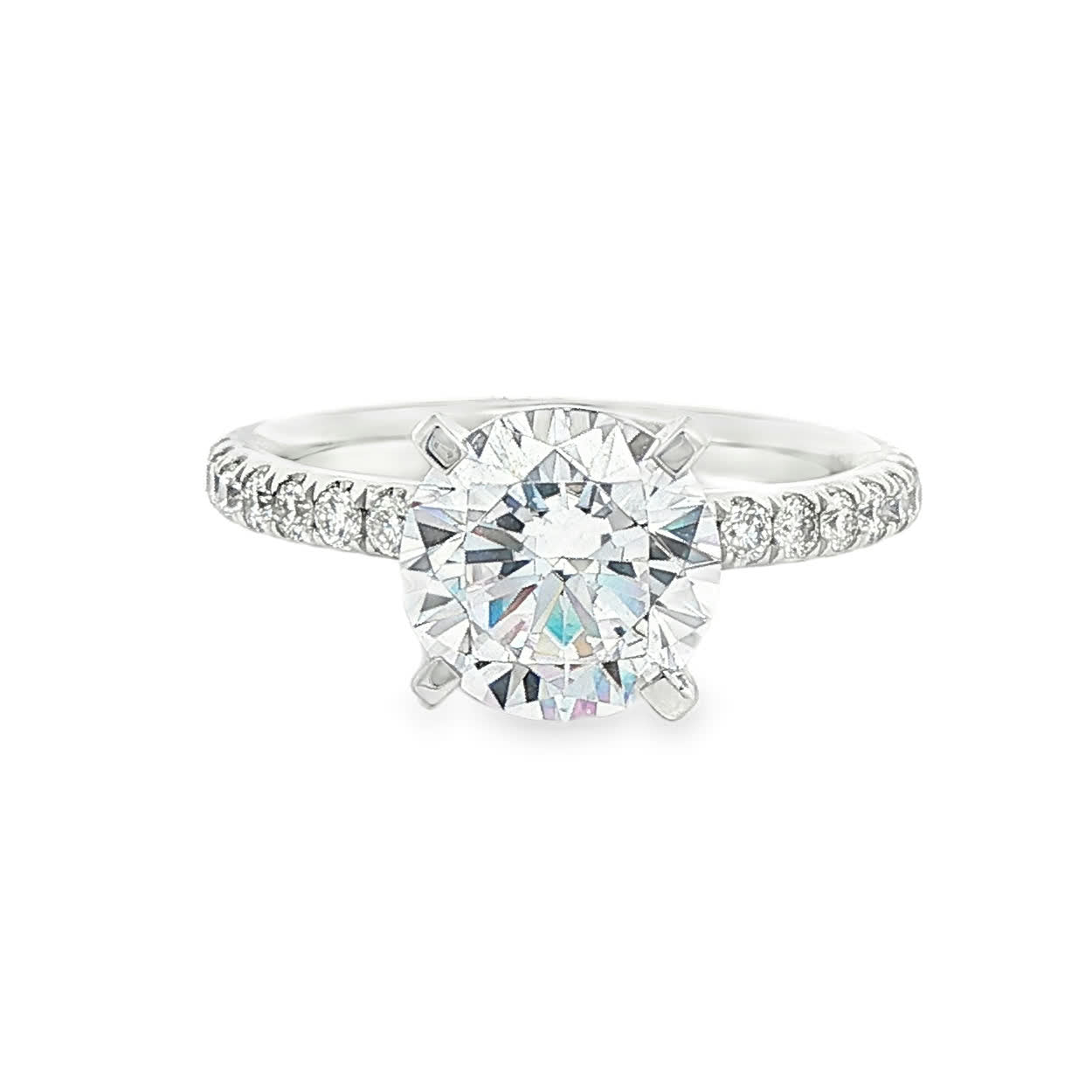 KJ5 Platinum Pavé Round Diamond 0.50ct Engagement Ring Mounting