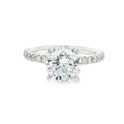 KJ5 Platinum Pavé Round Diamond 0.50ct Engagement Ring Mounting