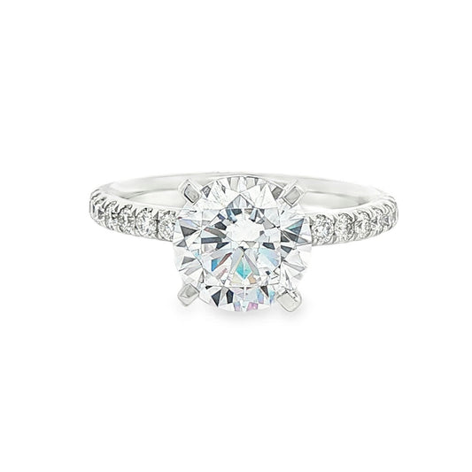 KJ5 Platinum Pavé Round Diamond 0.50ct Engagement Ring Mounting