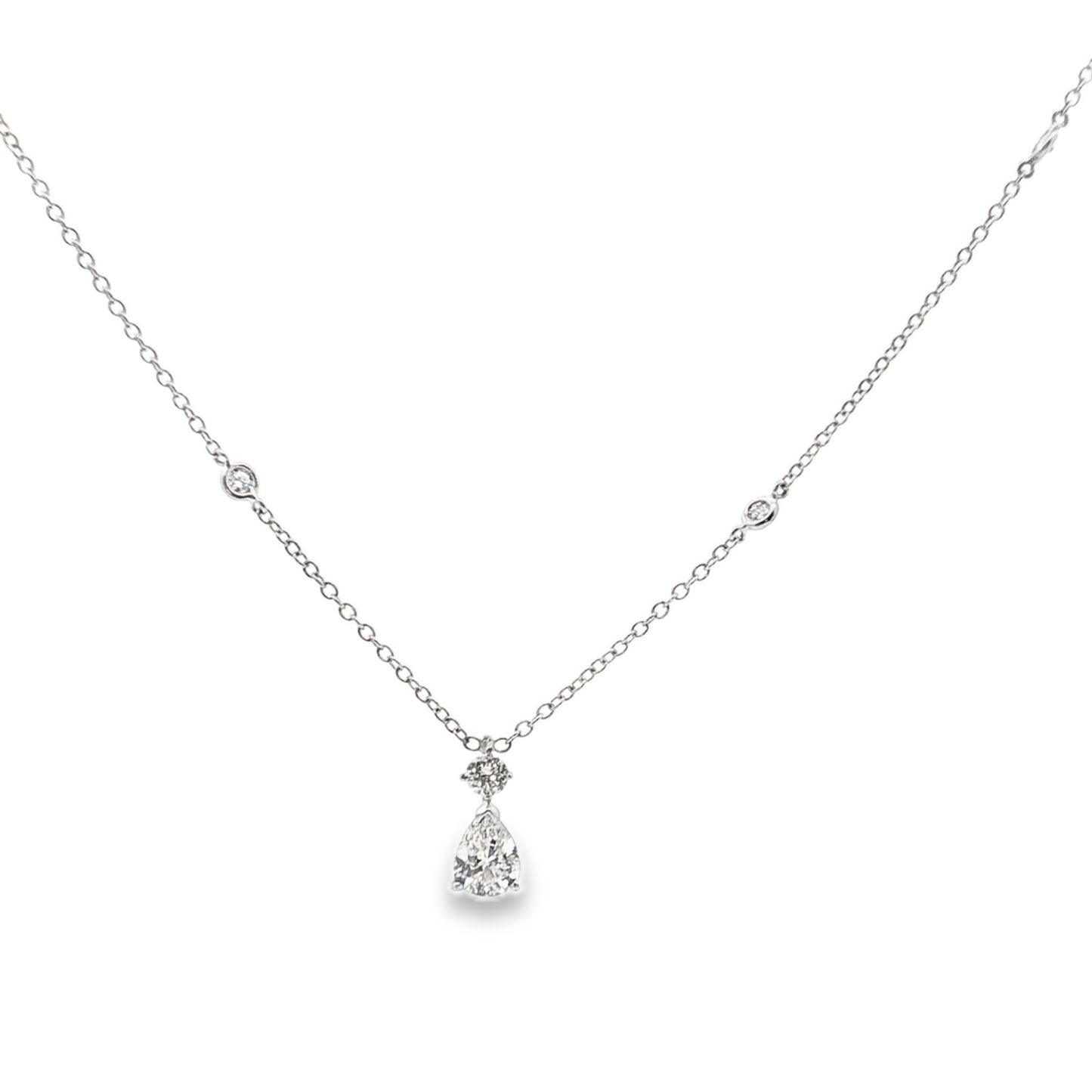 King Jewelers Platinum Pendant Necklace With 1.30 CTW Mixed-Cut Diamonds