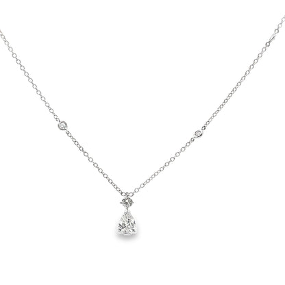 King Jewelers Platinum Pendant Necklace With 1.30 CTW Mixed-Cut Diamonds