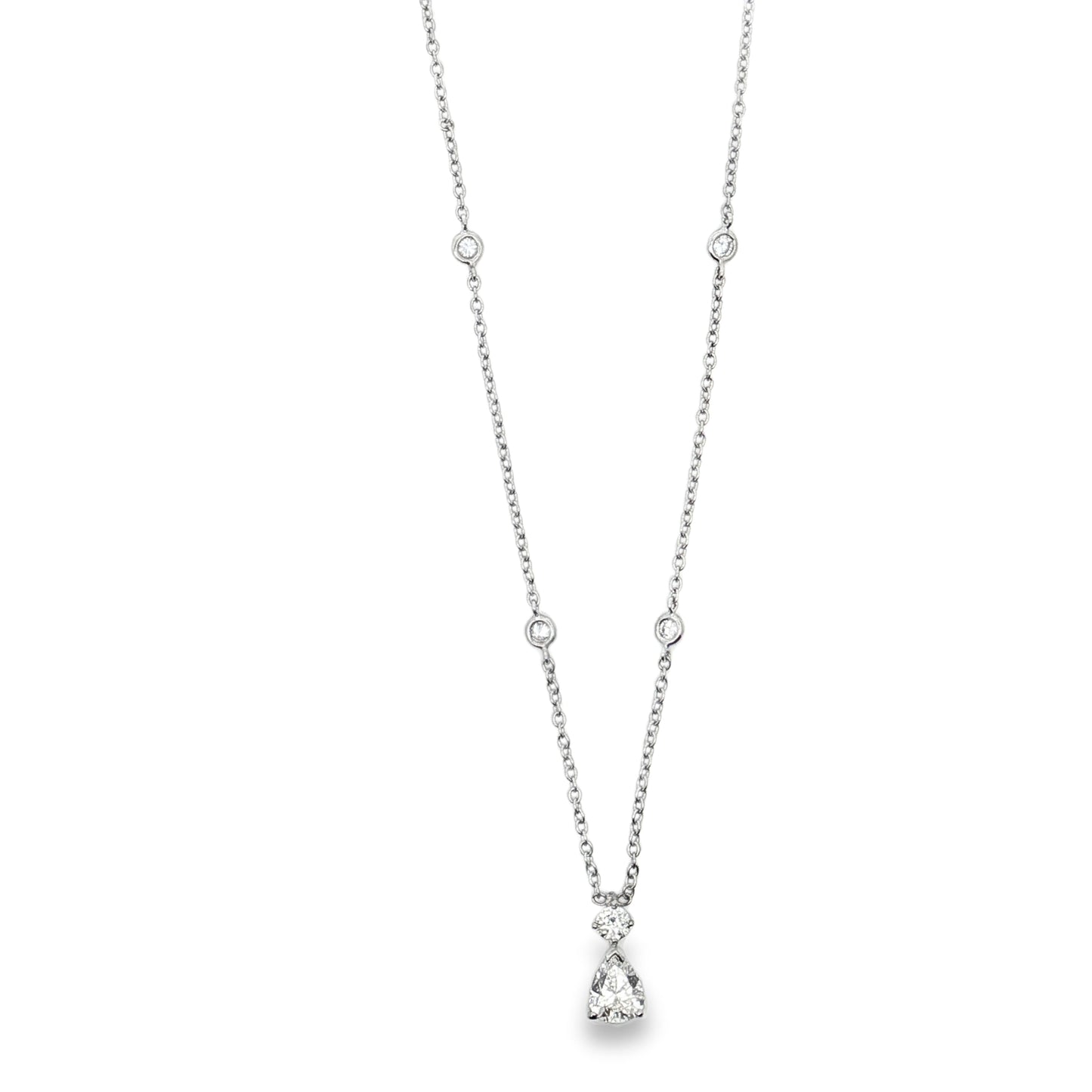 King Jewelers Platinum Pendant Necklace With 1.30 CTW Mixed-Cut Diamonds