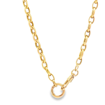 Doves 20-Inch Marquise Link Chain Necklace 14K Yellow Gold