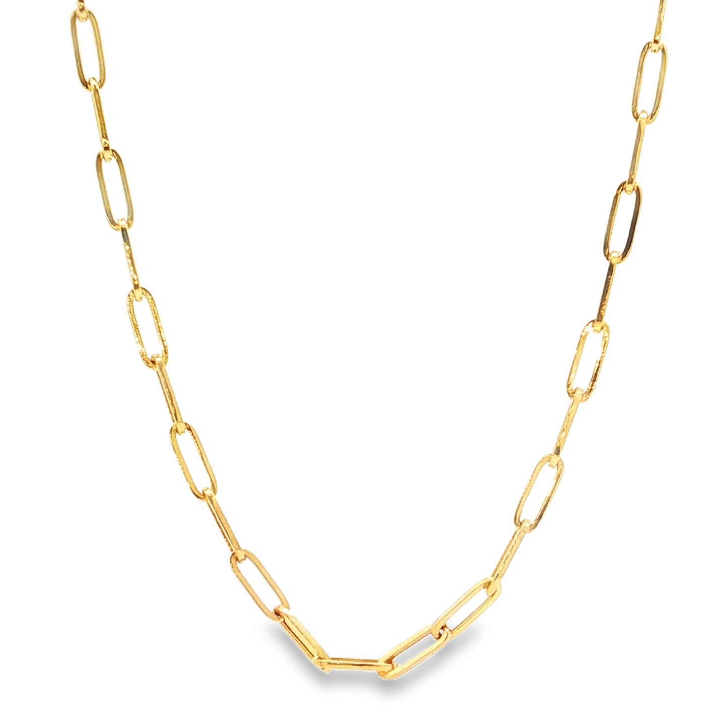 Doves 20-Inch Paperclip Chain Necklace 18K Yellow Gold