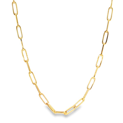 Doves 20-Inch Paperclip Chain Necklace 18K Yellow Gold