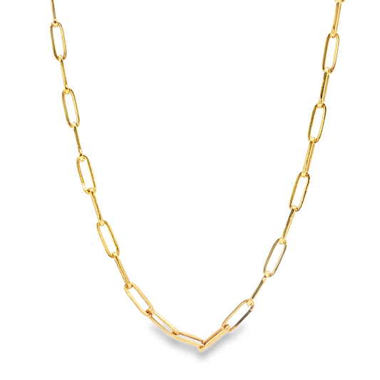 Doves 20-Inch Paperclip Chain Necklace 18K Yellow Gold