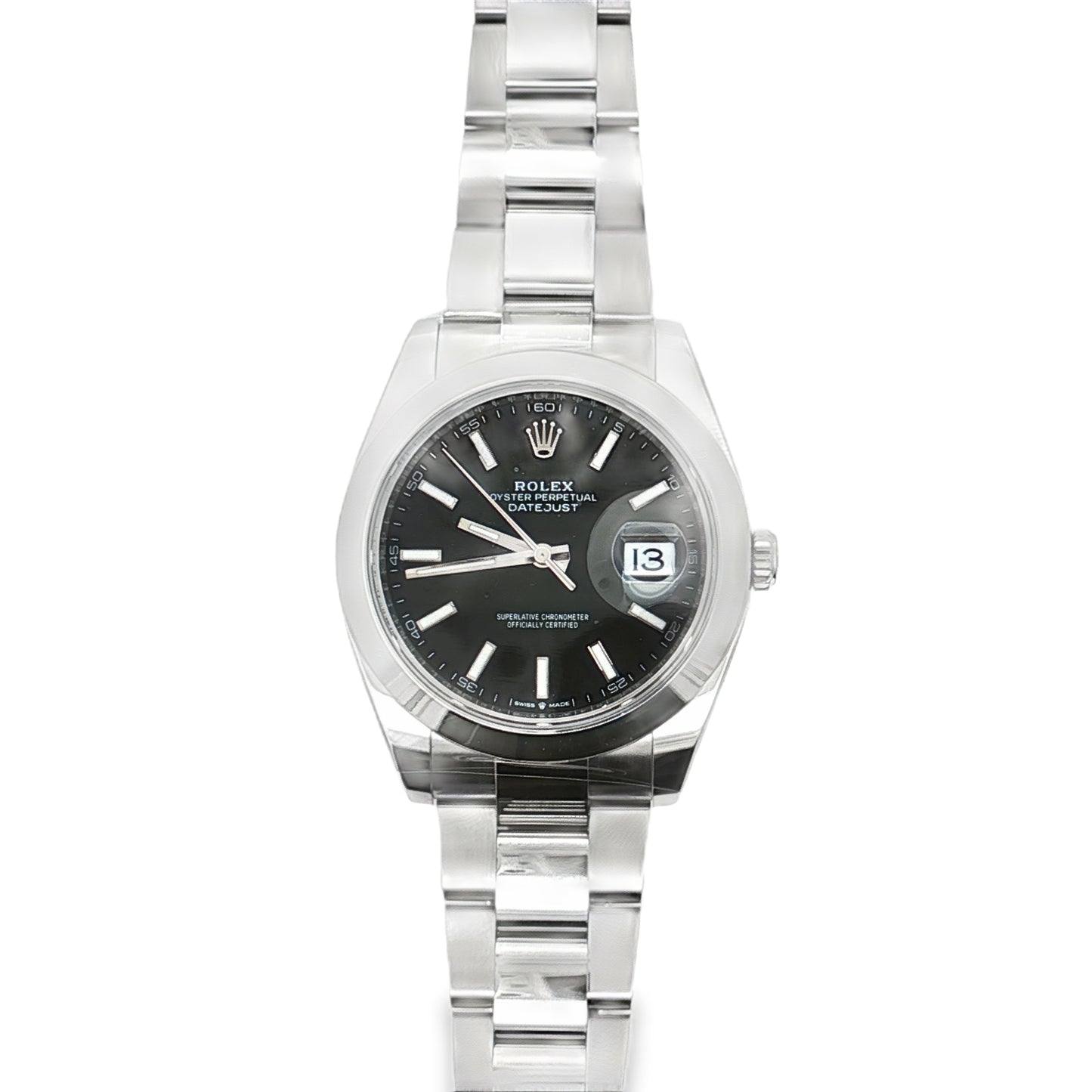 Pre Owned Rolex Datejust 41 126300 Black Dial Smooth Bezel Oyster