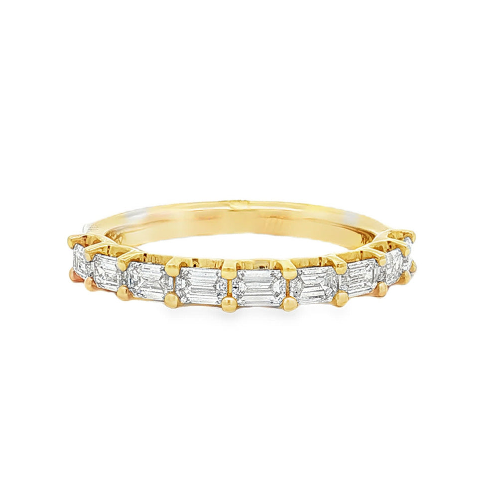 Ella Rose 0.75ct Emerald Cut Diamond Half-Set Band 14K Yellow Gold