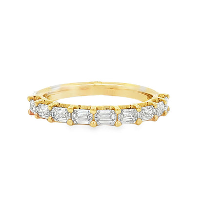 Ella Rose 0.75ct Emerald Cut Diamond Half-Set Band 14K Yellow Gold