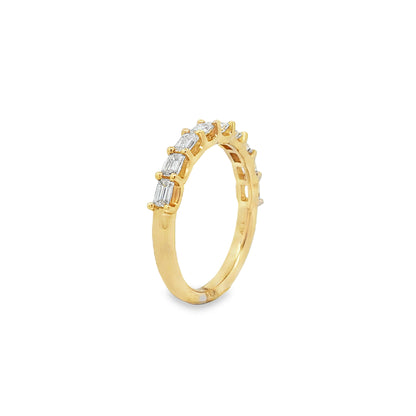 Ella Rose 0.75ct Emerald Cut Diamond Half-Set Band 14K Yellow Gold