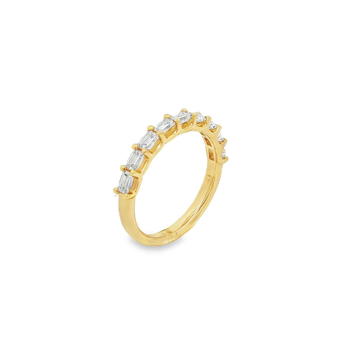 Ella Rose 0.75ct Emerald Cut Diamond Half-Set Band 14K Yellow Gold
