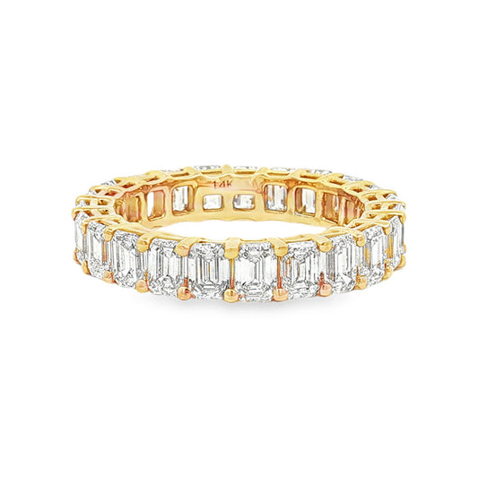 Ella Rose 3.50ct Emerald Cut Diamond Eternity Band 14K Yellow Gold