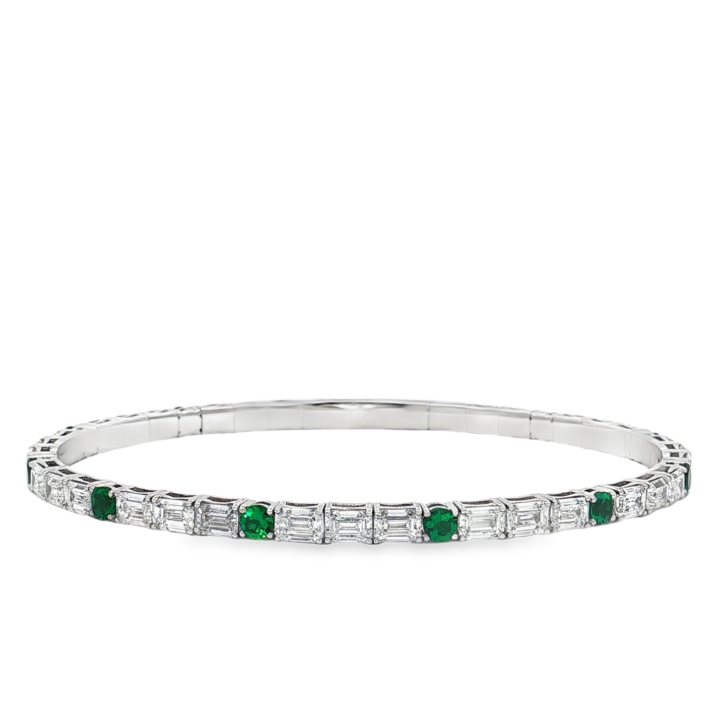 Ella Rose Lab-Grown Emerald and Diamond Tennis Bracelet