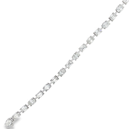 Ella Rose 10.71ct Emerald and Oval Cut Lab-Grown Diamond Bracelet