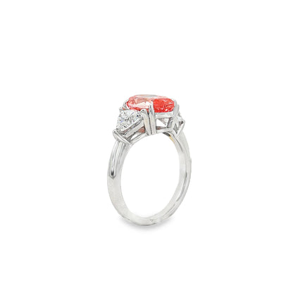 Ella Rose 3.05ct Pink Oval Lab-Grown Diamond Ring 14K White Gold