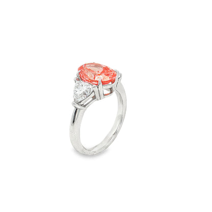 Ella Rose 3.05ct Pink Oval Lab-Grown Diamond Ring 14K White Gold