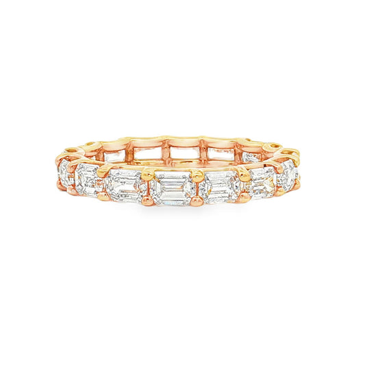 Ella Rose 3.44ct Emerald Cut Lab-Grown Diamond Eternity Band 14K Yellow Gold