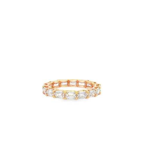 Ella Rose 3.44ct Emerald Cut Lab-Grown Diamond Eternity Band 14K Yellow Gold