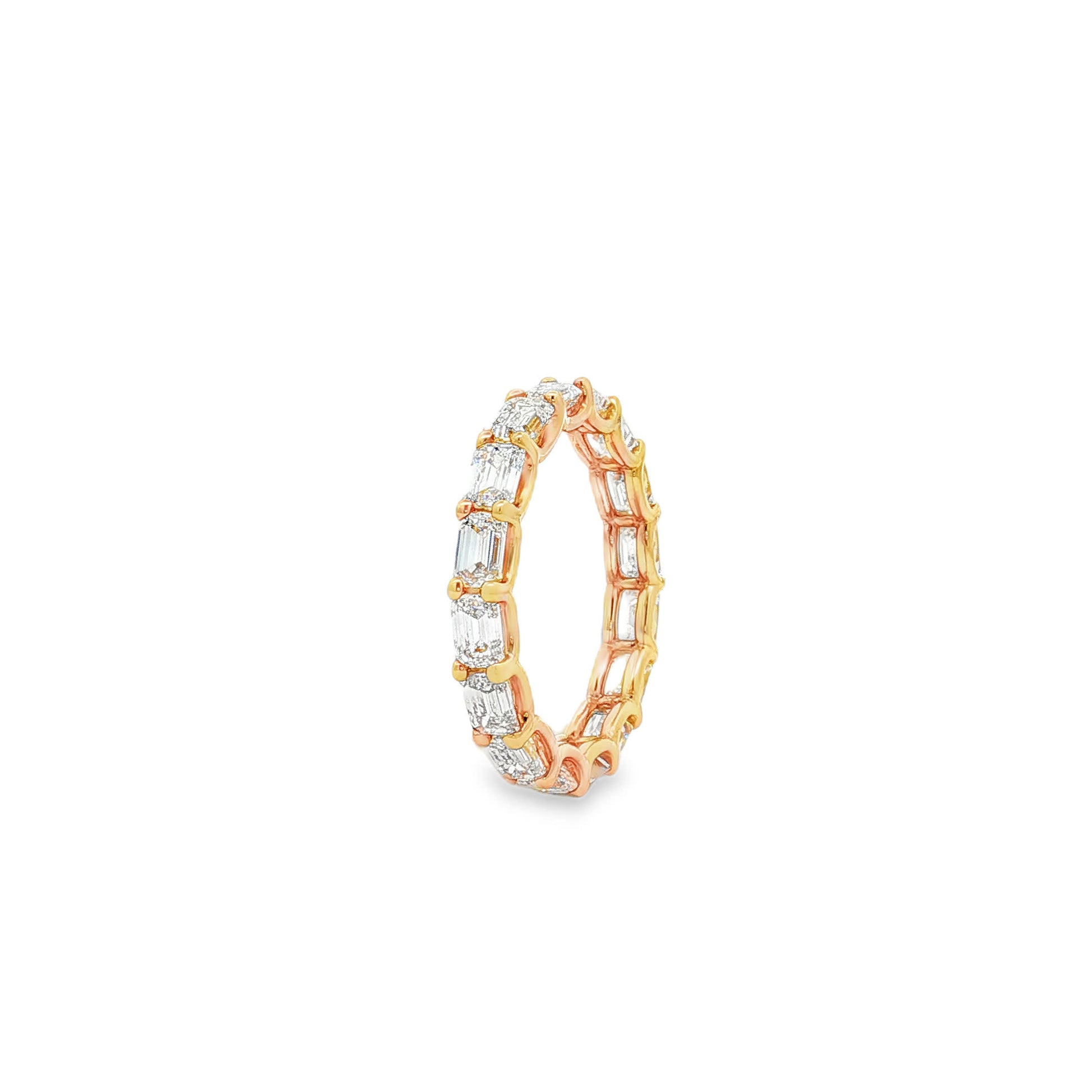 Ella Rose 3.44ct Emerald Cut Lab-Grown Diamond Eternity Band 14K Yellow Gold
