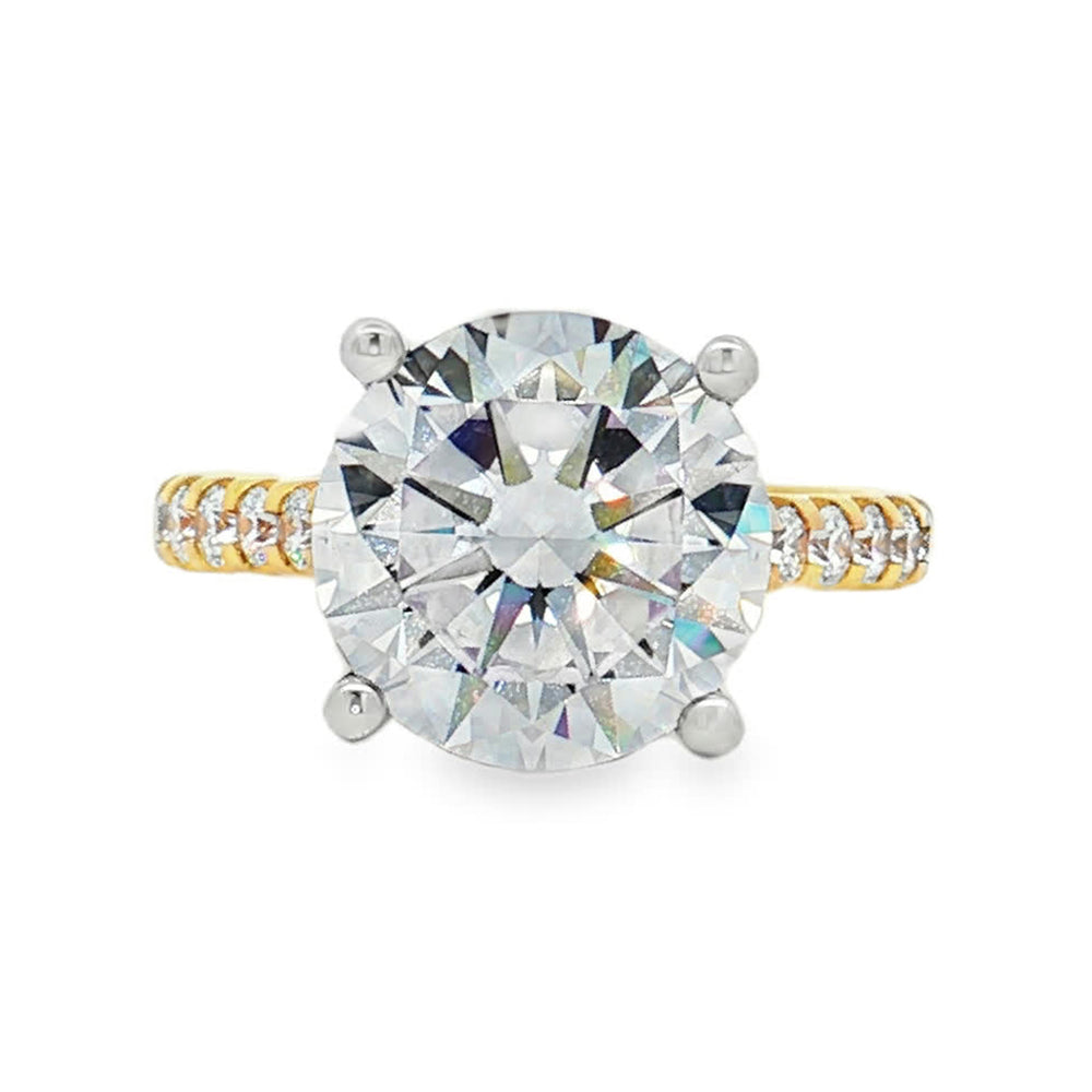 KJ5 18K Yellow Gold Pavé Round Diamond Engagement Ring Mounting