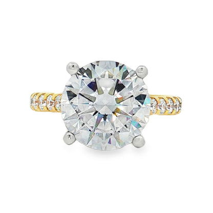 KJ5 18K Yellow Gold Pavé Round Diamond Engagement Ring Mounting