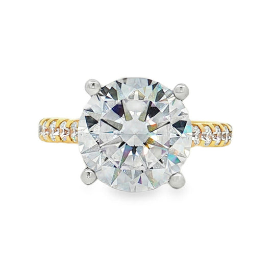 KJ5 18K Yellow Gold Pavé Round Diamond Engagement Ring Mounting