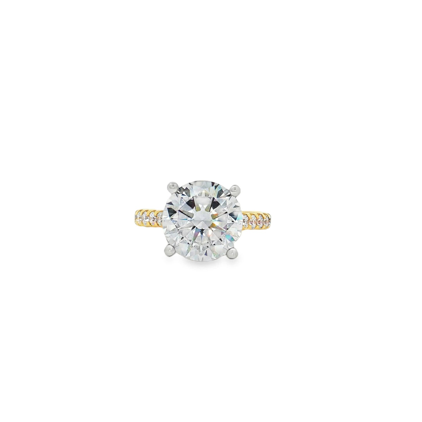KJ5 18K Yellow Gold Pavé Round Diamond Engagement Ring Mounting