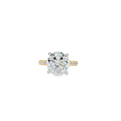 KJ5 18K Yellow Gold Pavé Round Diamond Engagement Ring Mounting