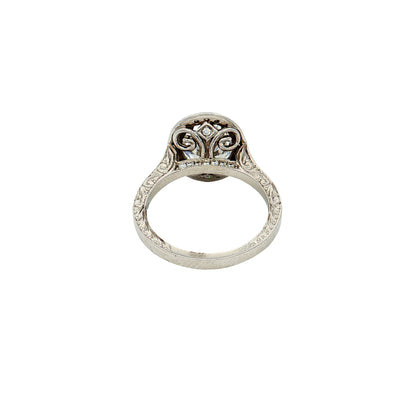 Penny Preville Penelope 18K White Gold Oval Diamond Halo Engagement Ring Mounting