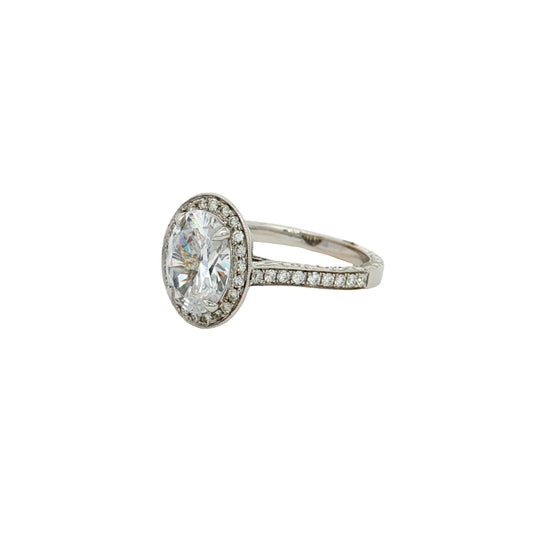 Penny Preville Penelope 18K White Gold Oval Diamond Halo Engagement Ring Mounting